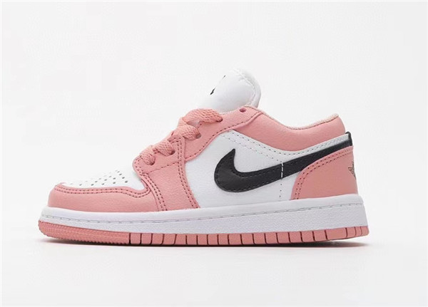 Youth Running Weapon Air Jordan 1 Pink/White Low Top Shoes 0067